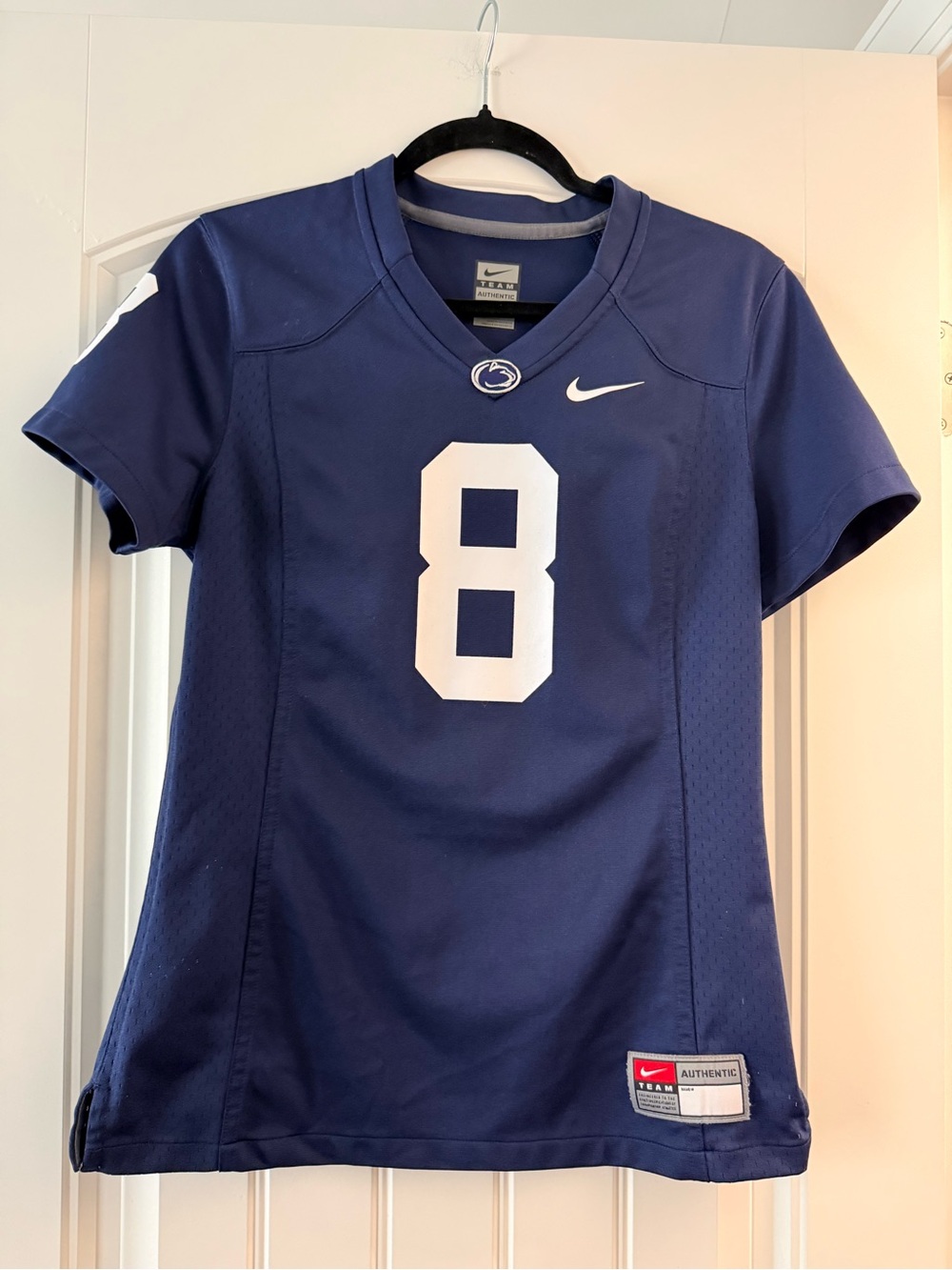 Nike Women's Navy Football Jersey with White #8